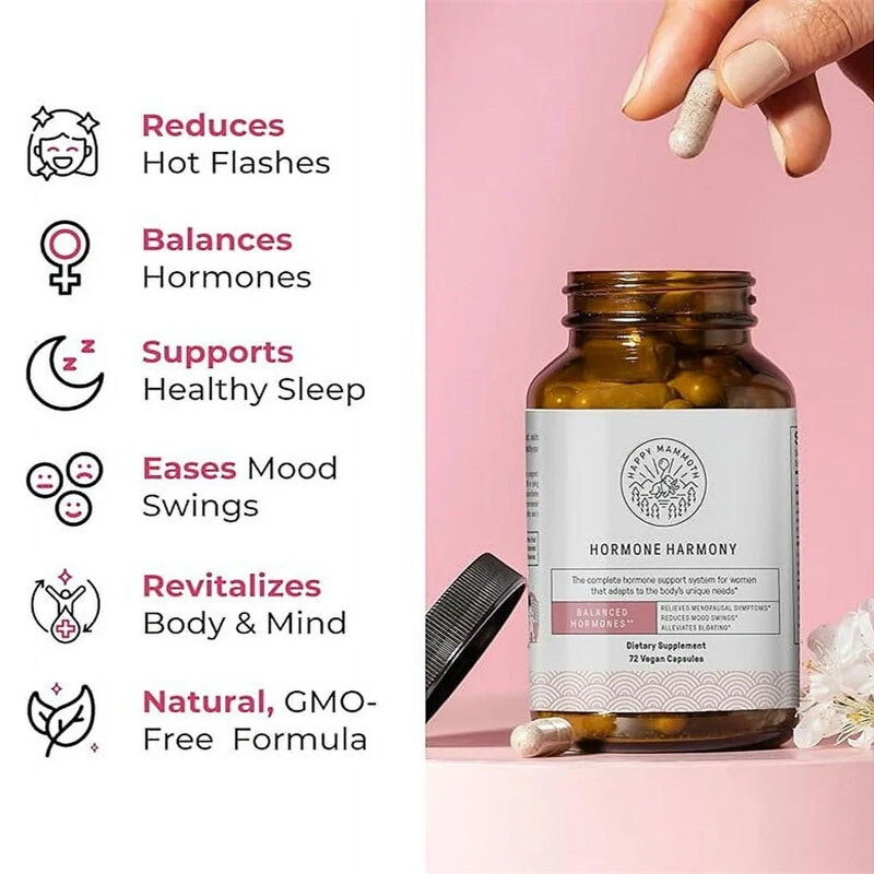 New Happy Mammoth Hormone Harmony Natural Hormonal Support targeted for Women 72