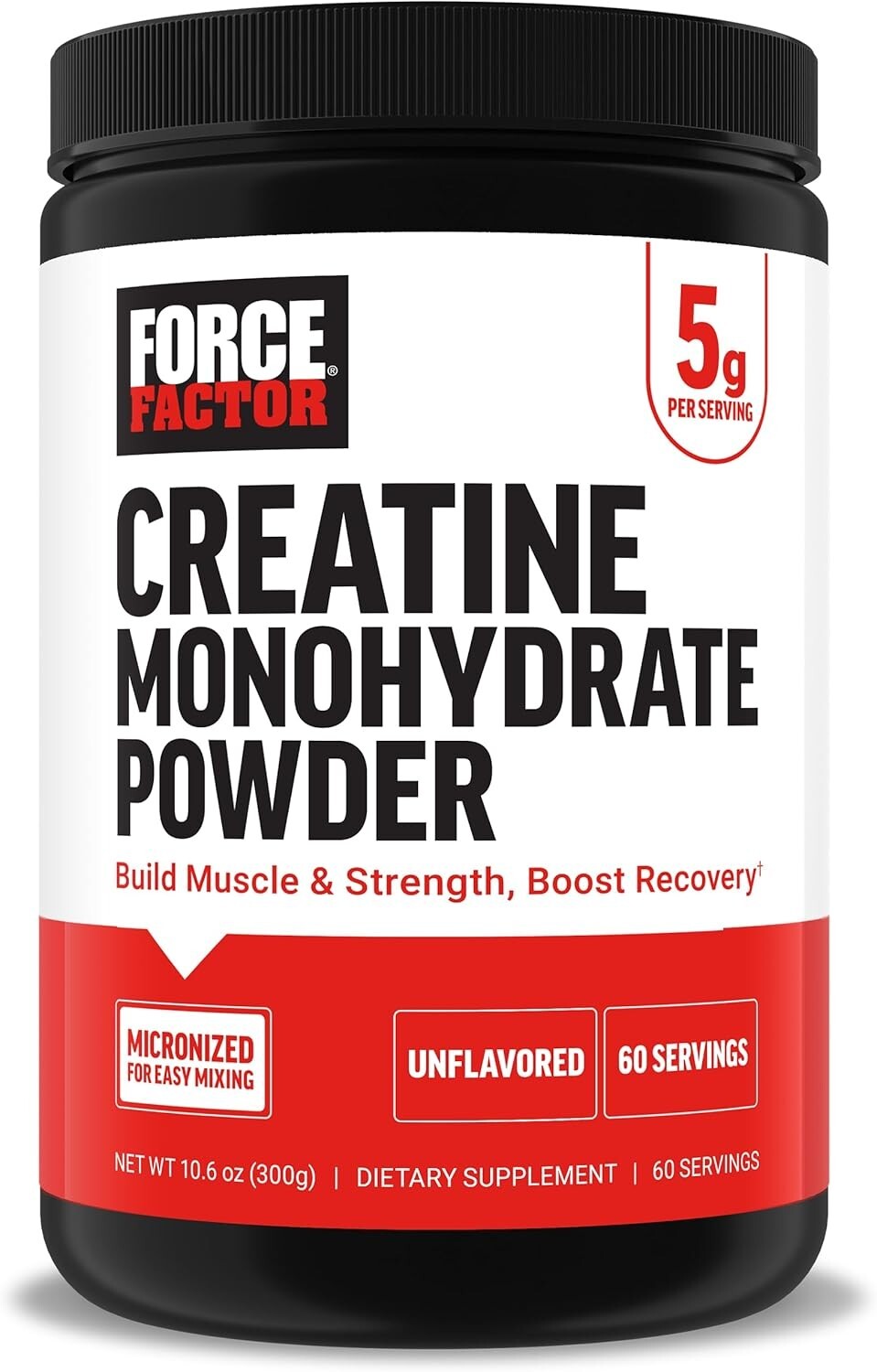 Force Factor Creatine Monohydrate Powder, 5 grams per serving, 60 Servings