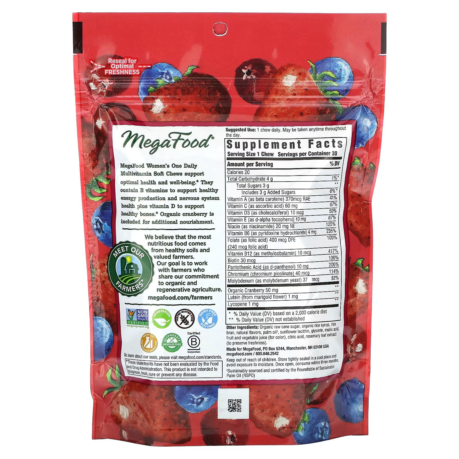 2 X MegaFood, Women’s One Daily Multivitamin, Mixed Berry, 30 Individ-worldwide