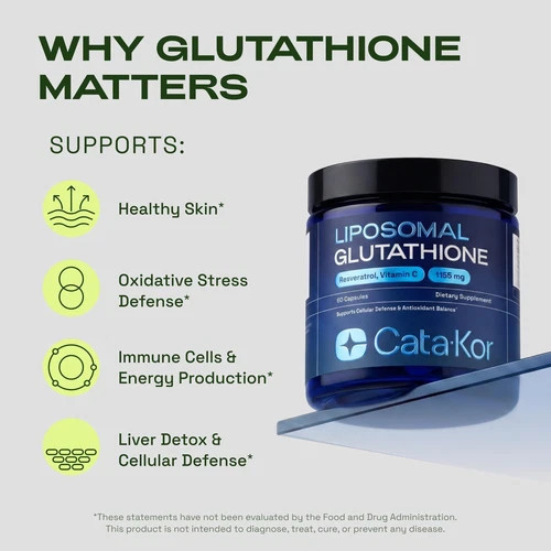Cata-Kor Liposomal Glutathione 1000mg – Ultra High 60 Count (Pack of 1) *