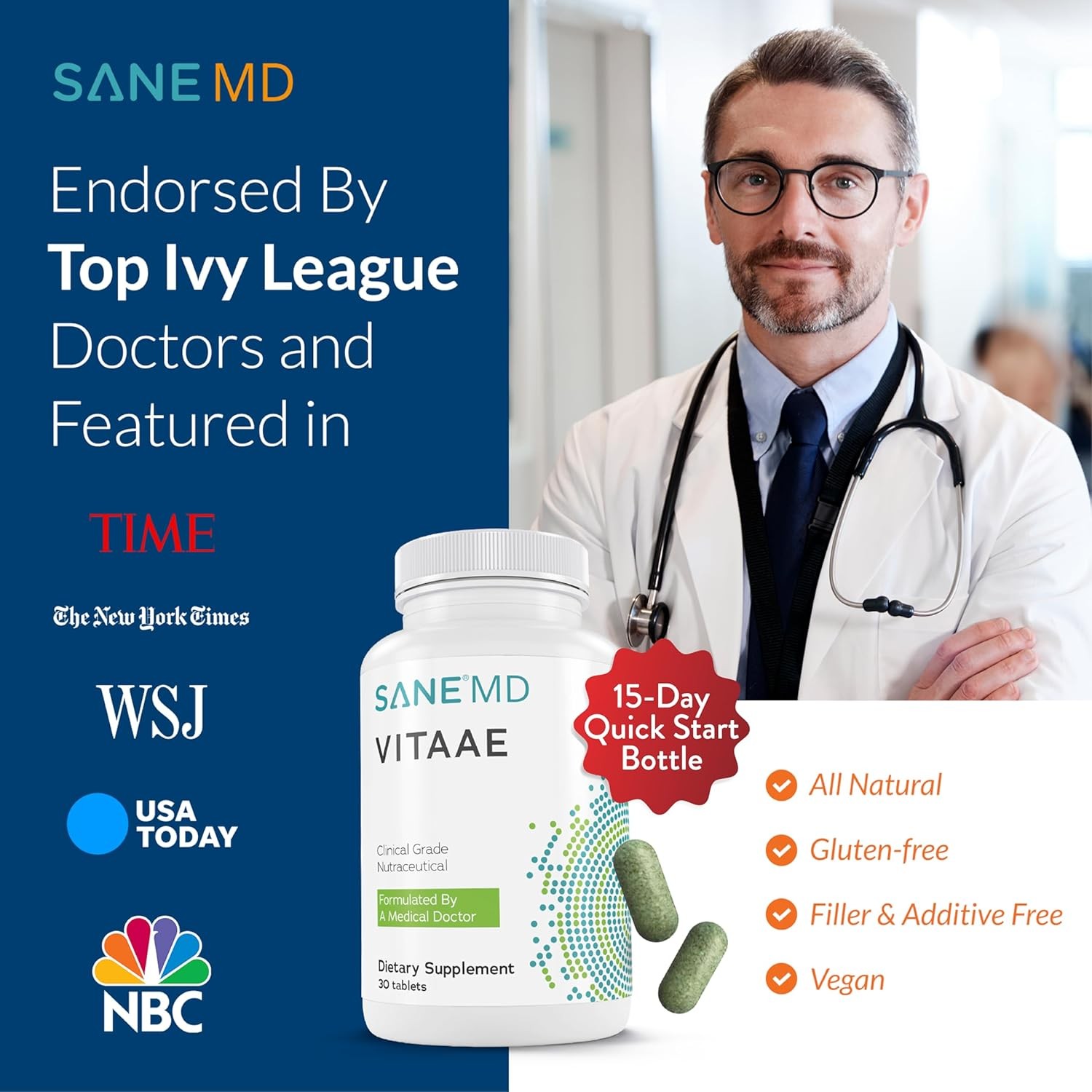 SANE MD Vitaae – Throat Phlegm, Coughing, and Brain Support – 15-Day Quick…