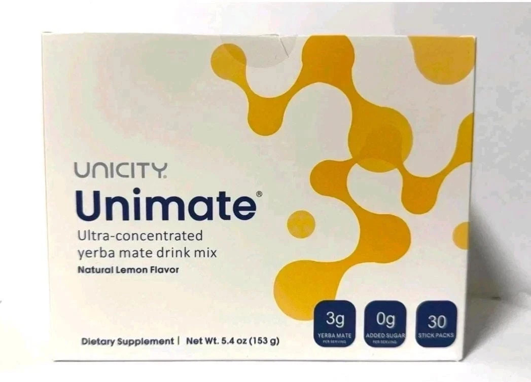 Unicity Unimate Lemon Flavor Packs – 30 Counts – Exp 12/2027