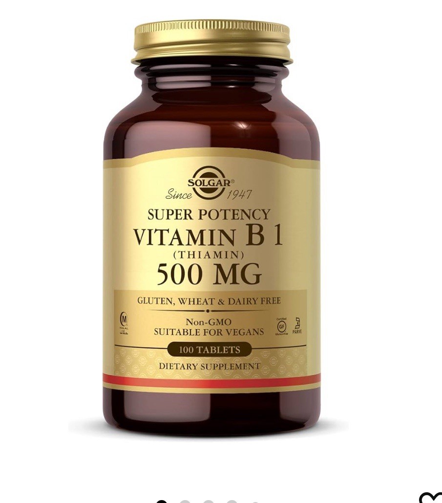 Solgar Vitamin B1 (Thiamin) 500mg Dietary Supplement (100 Tablets) Exp 11/2027