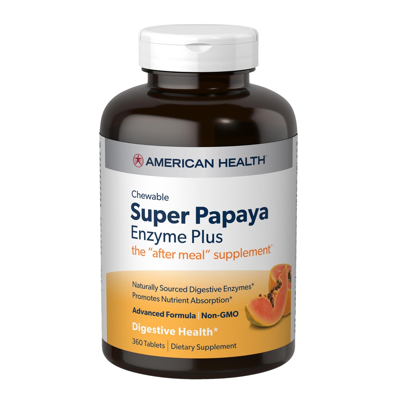 American Health Super Papaya Enzyme Plus – 360 Chewable Tablets – The