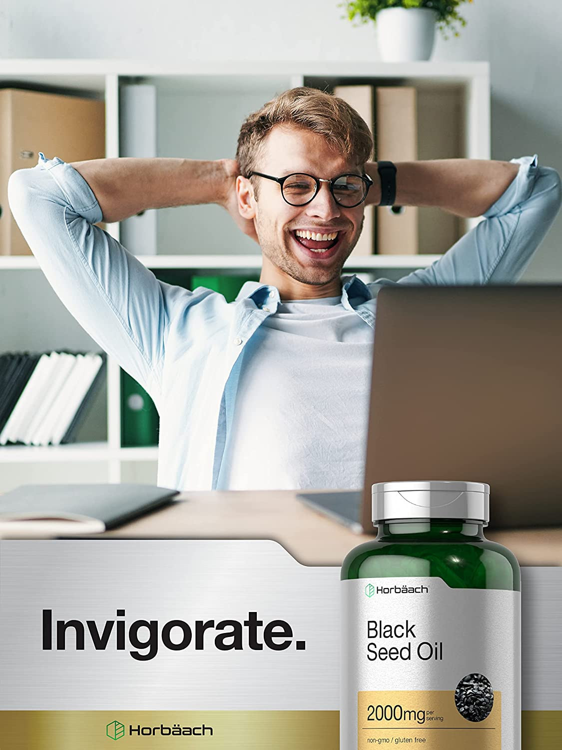 Horbäach Black Seed Oil Softgel Capsules | 2000Mg | 120 Count | Cold Pressed Nig