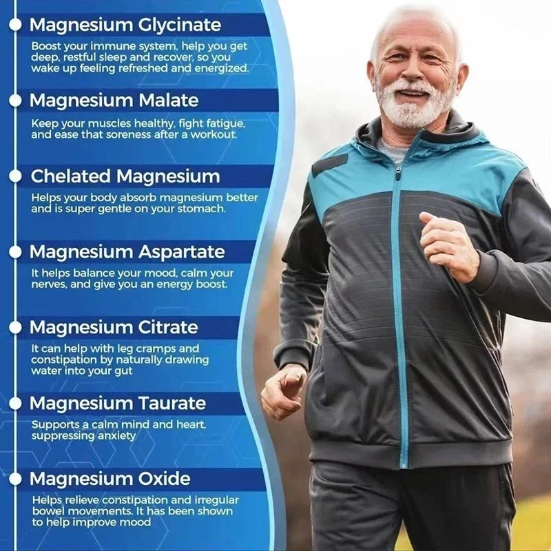 3PCS Viyouth Magnesium 7 Complex Capsules 60 Count Sleep Support Bone Health**