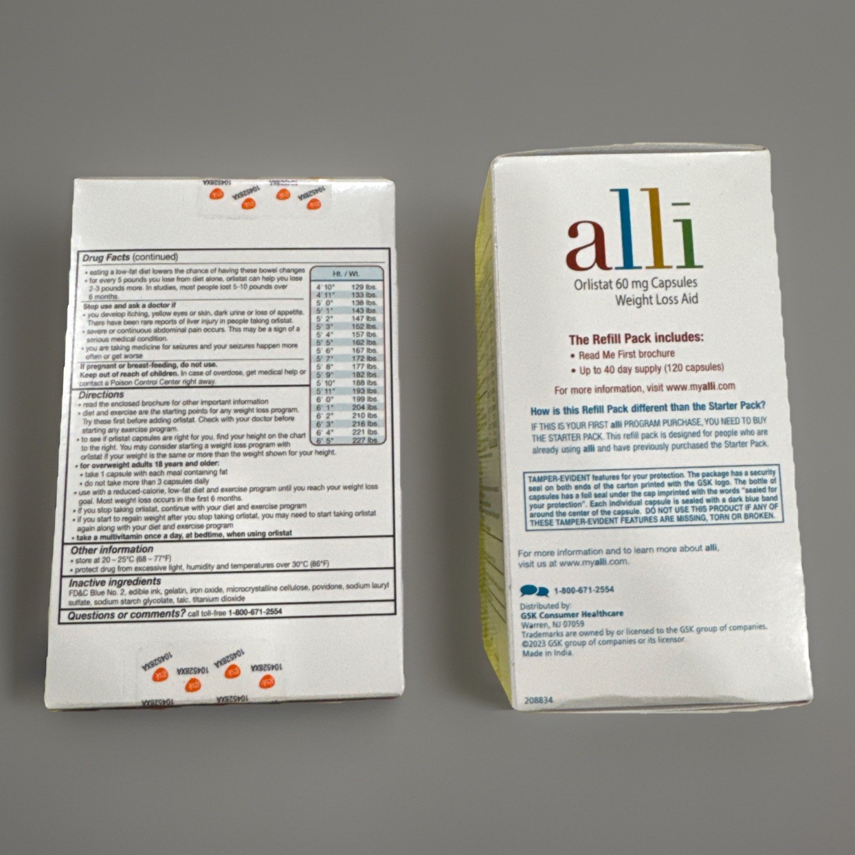 (2)~ New Weight Loss 60mg – Alli-120 Capsules Each Box Exp. 04/2027+.