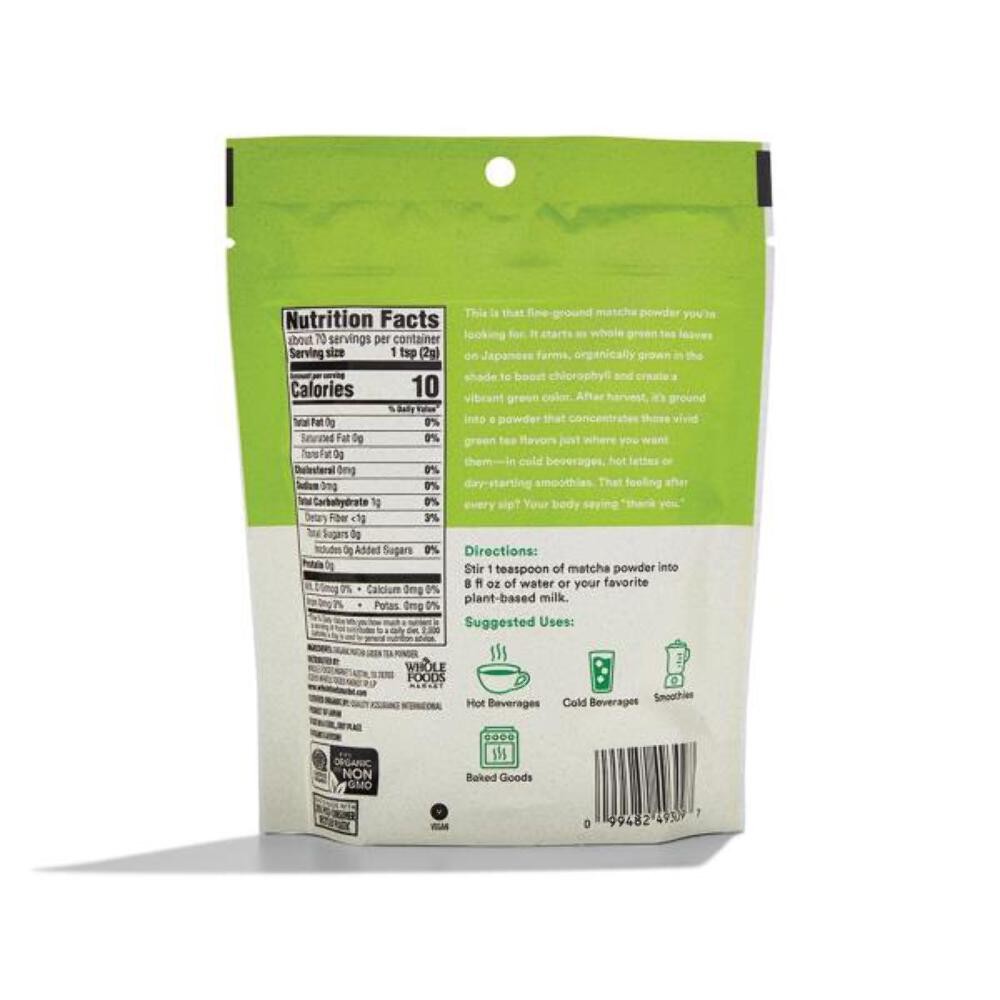 Read 6/2026 365 by Whole Foods Market, Organic Powdered Matcha, Finely Ground Wh