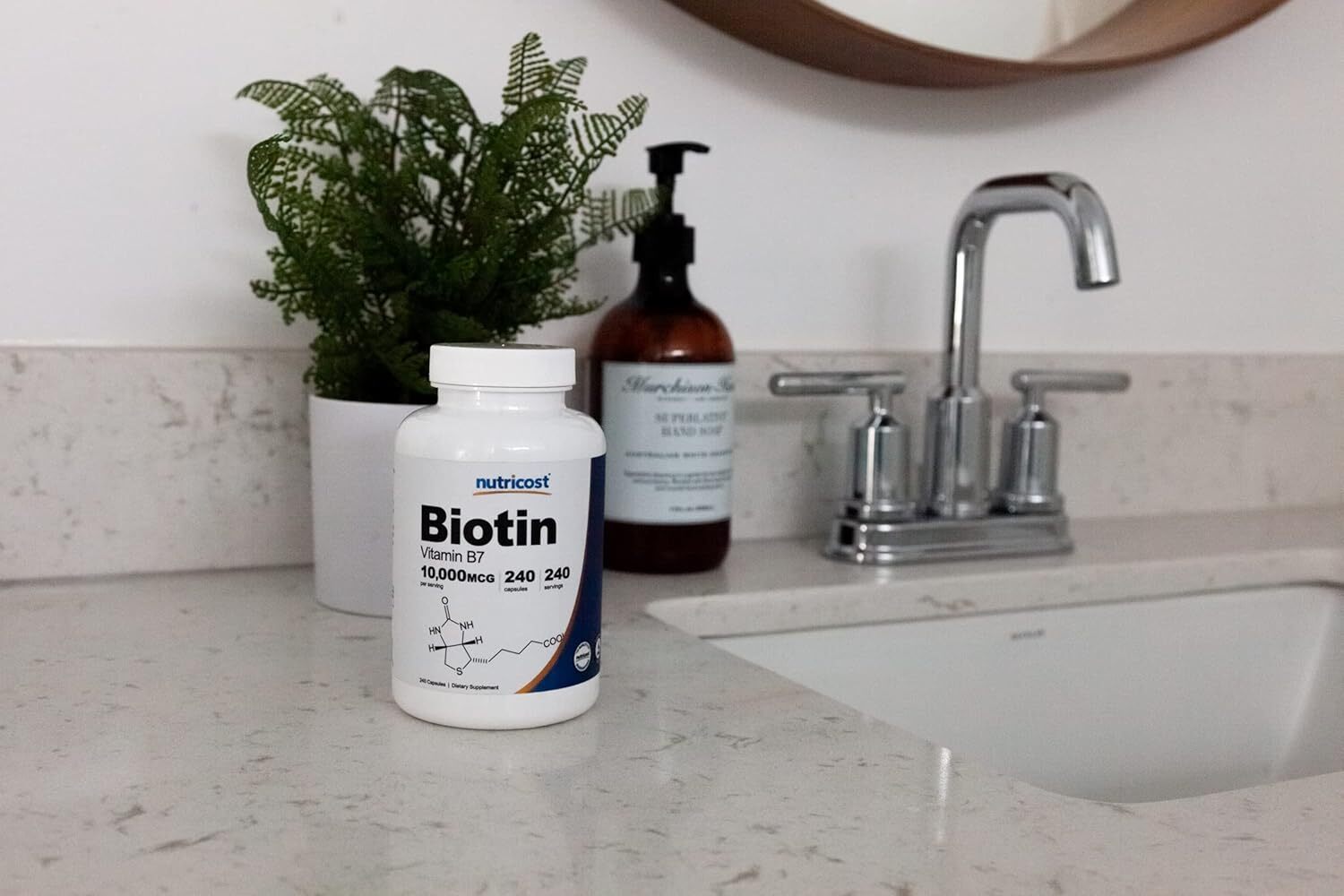 Nutricost Biotin (Vitamin B7) 10,000mcg (10mg) Vitamin 240 Count (Pack of 1)