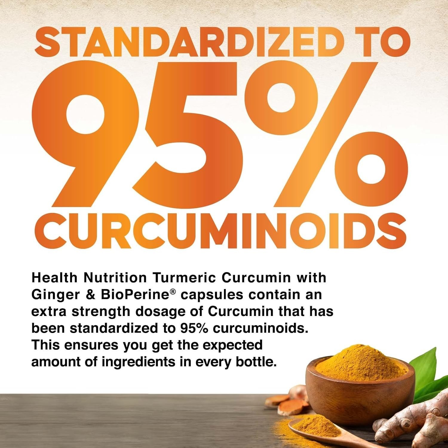 Turmeric Curcumin 2600mg w/ Ginger & BioPerine Black Pepper Capsules