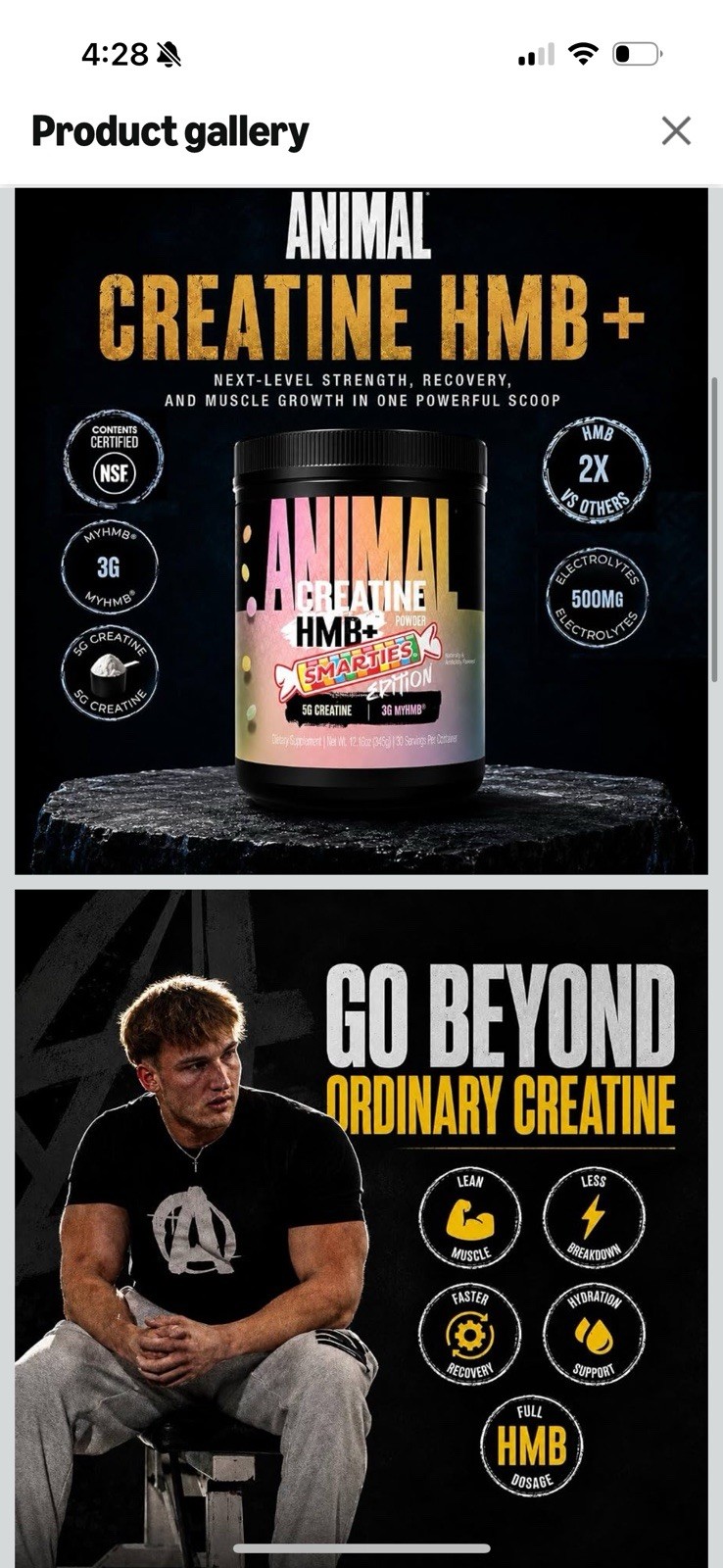 Animal x Smarties Edition Creatine Monohydrate HMB Powder 3g myHMB + 5g Creatine