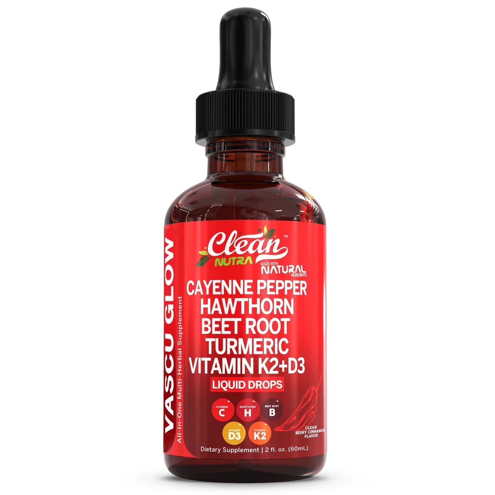 LUXRY NEW Clean Nutra Cayenne Pepper Supplement Liquid Drops + Hawthorn Berry