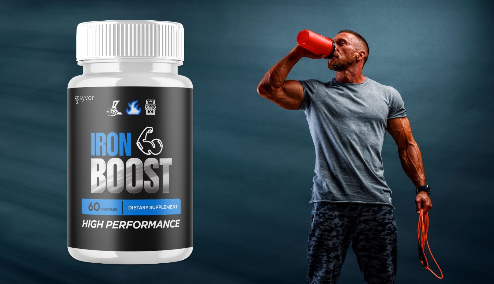 (2 Pack) Iron Boost Male Support Supplement Advanced Formula IronBoost 120 Caps