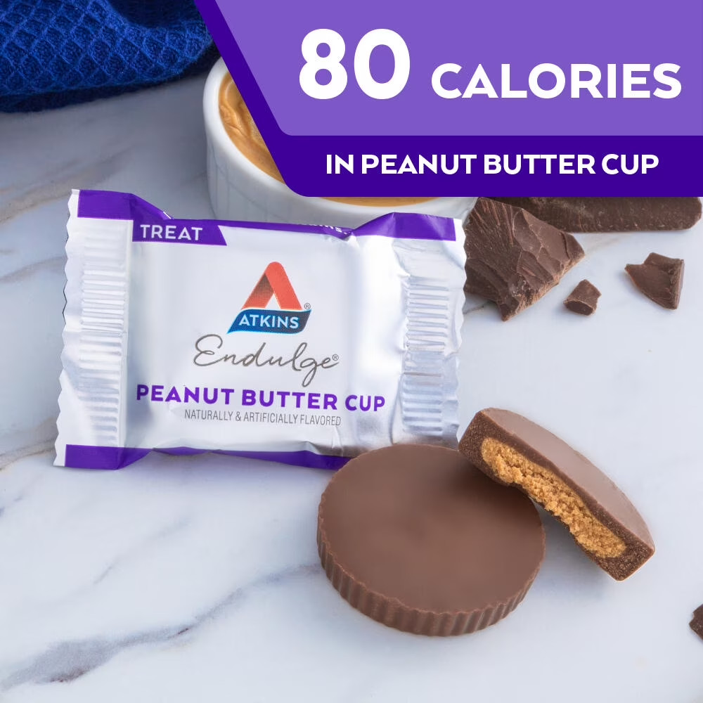 Atkins Endulge Peanut Butter Cups, Sugar Free Candy,Low Sugar Treats, 20 Ct.