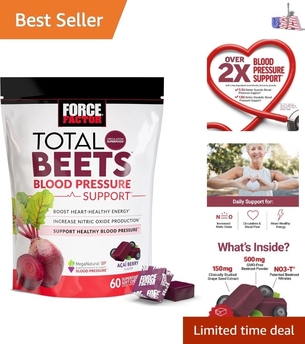 Total Beets Blood Pressure Support Supplements with Beet Powder, Great-Tastin…