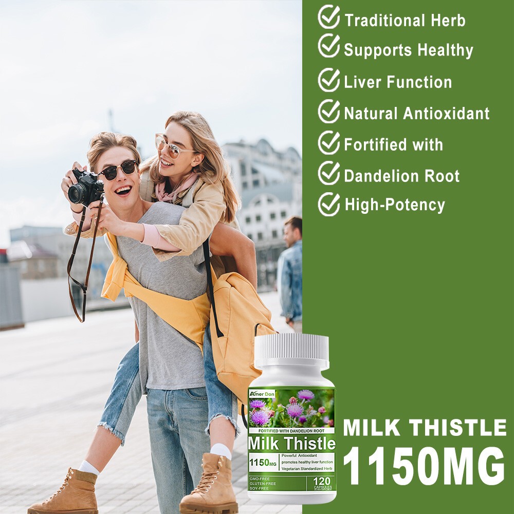 Organic Milk Thistle Extract 20,000 mg Strength, 200 Vegan Capsules
