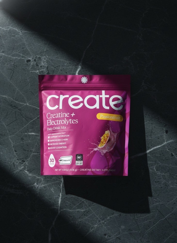 Create Creatine + Electrolytes Daily Drink Mix Passionfruit 30 Sticks 10.8oz NEW