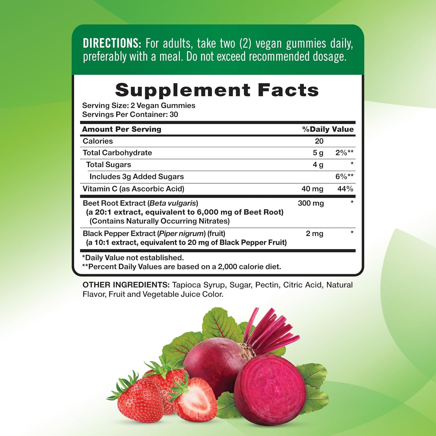 Beet Root Gummies | 60 Count | Superfood | Non-GMO | by Nature’s Truth