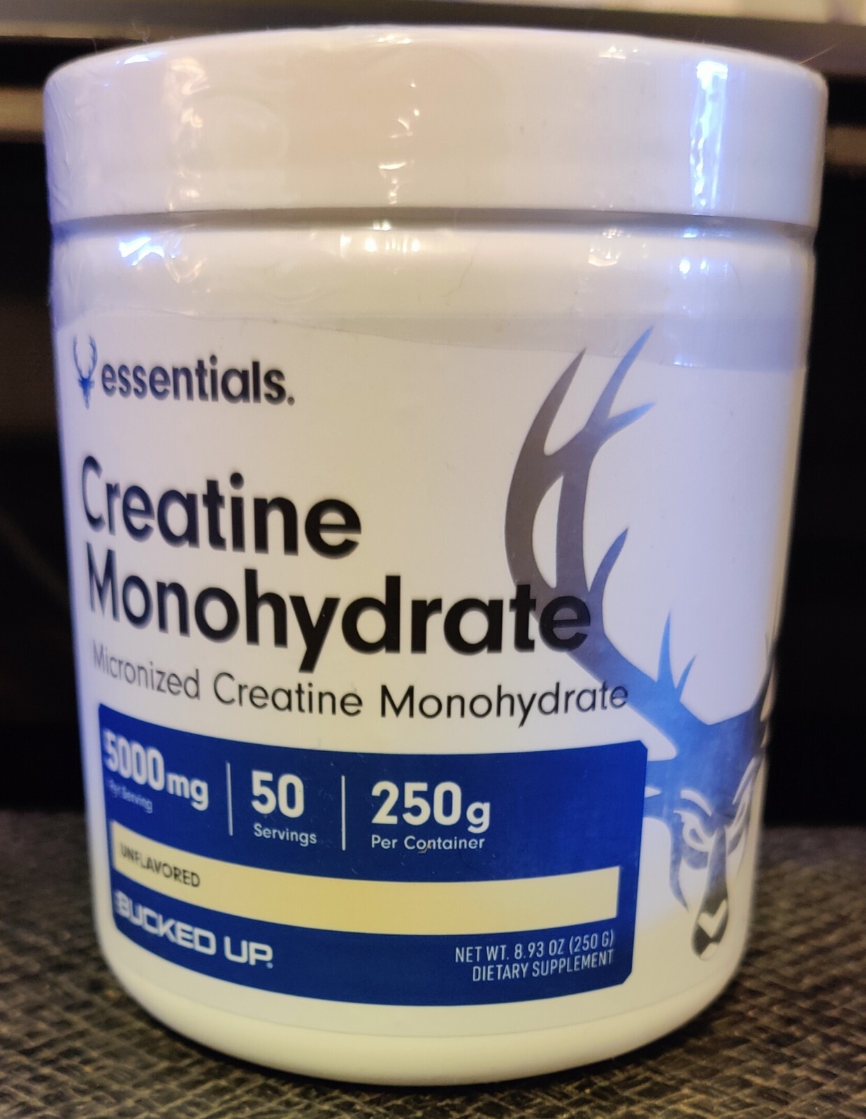 Bucked Up Creatine Monohydrate 250 Grams Powder Unflavored. 50 Servings. 5 grams