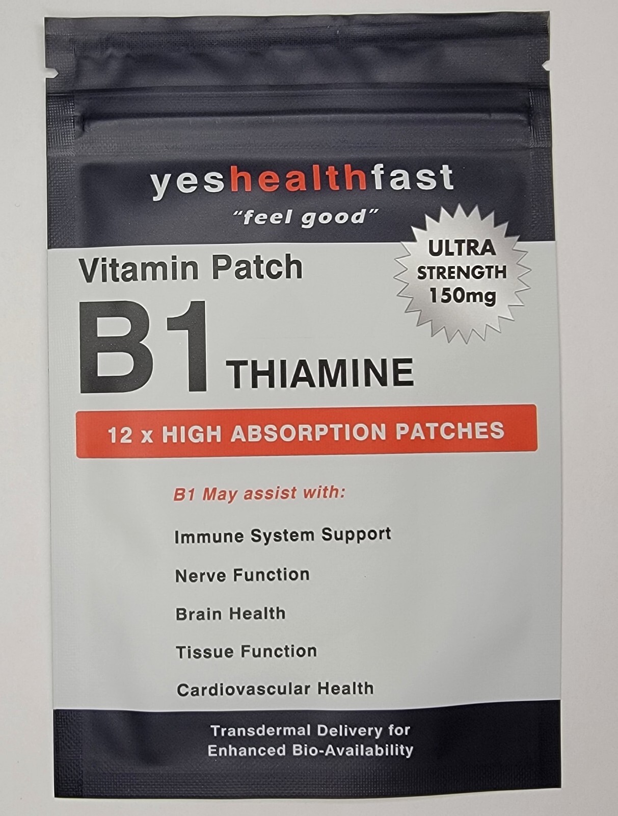 Vitamin B1 Thiamine 150mg Ultra Strength & Absorption Transdermal Patches