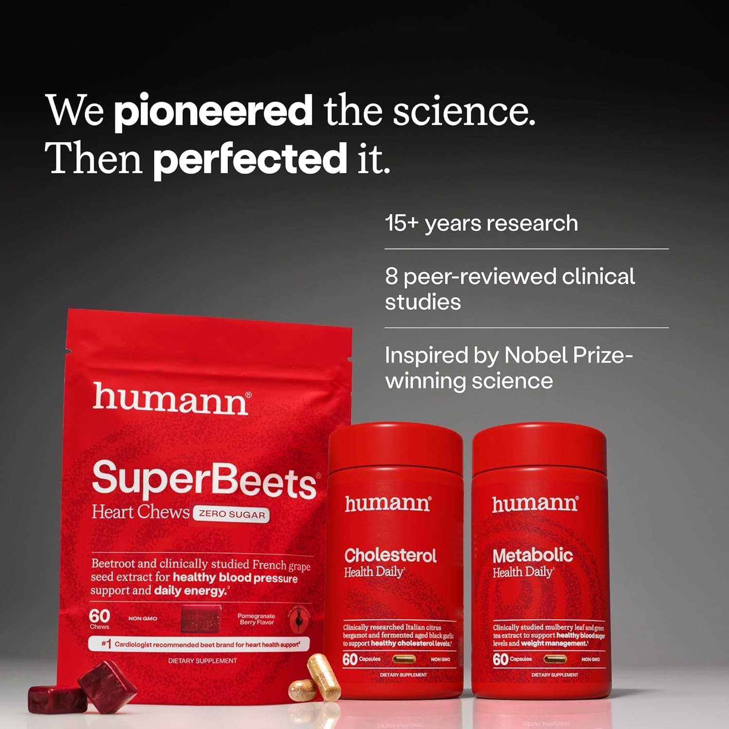 Humann SuperBeets Heart Chews, Pomegranate Berry 60 ct.(pack of 2)