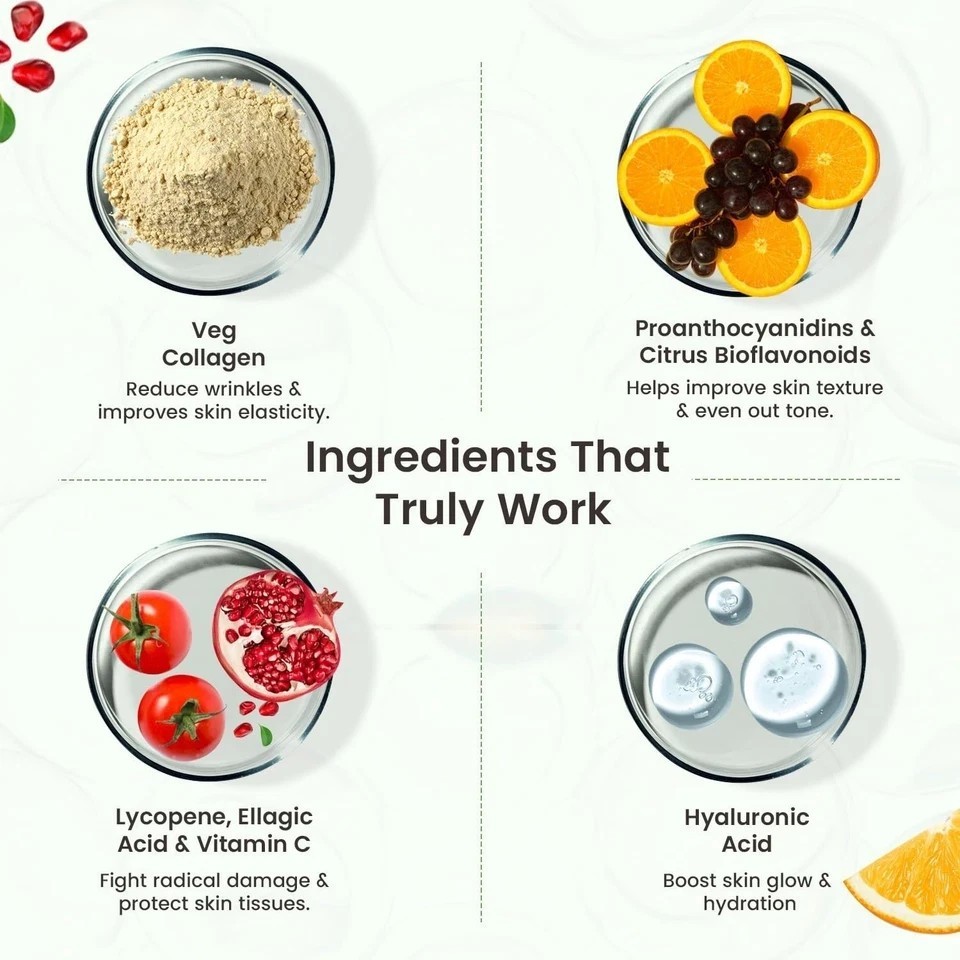 Collagen Supplement Powder With Hyaluronic Acid & Vitamin C For Glowing skin u83