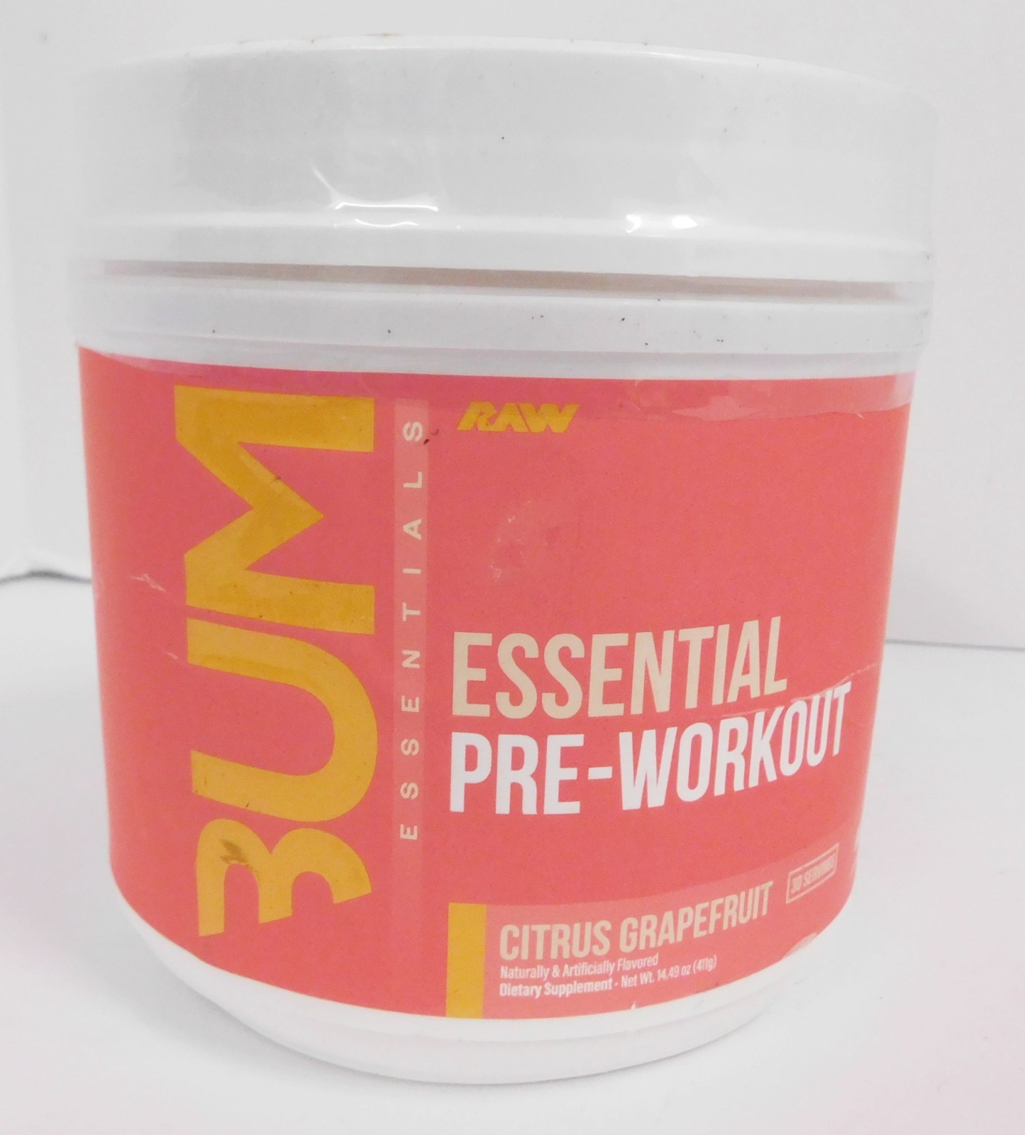 Raw Nutrition, Bum Essentials, Essential Pre-Workout, Citrus Grapefruit SEALED