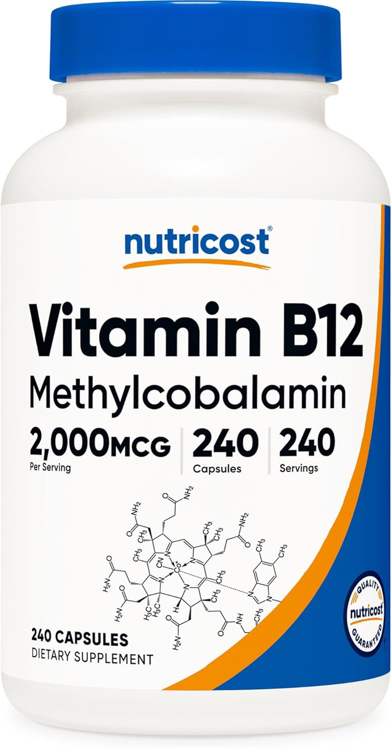 Vitamin B12 (Methylcobalamin) 2000Mcg, 240 Capsules – Vegetarian Caps, Non-Gmo,