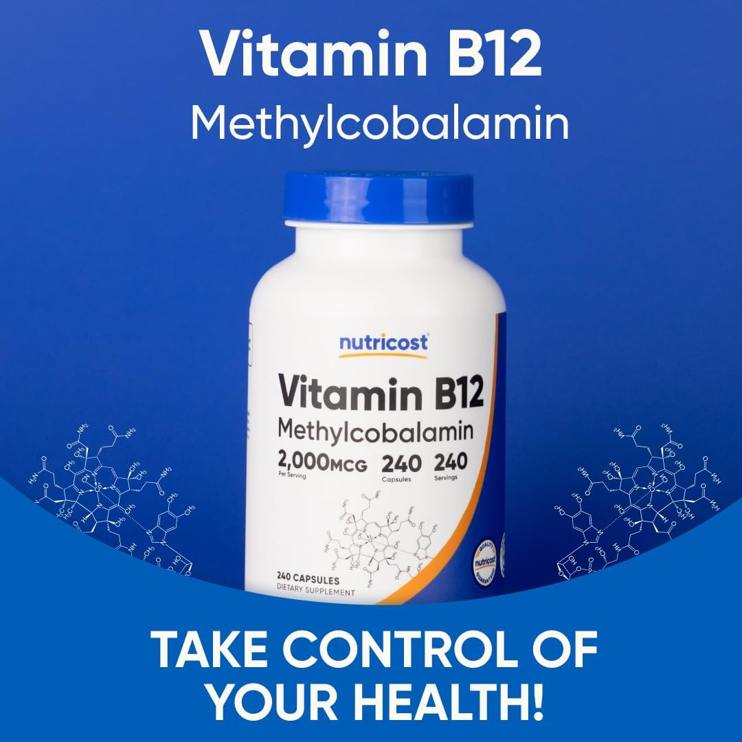 Vitamin B12 (Methylcobalamin) 2000Mcg, 240 Capsules – Vegetarian Caps, Non-Gmo,