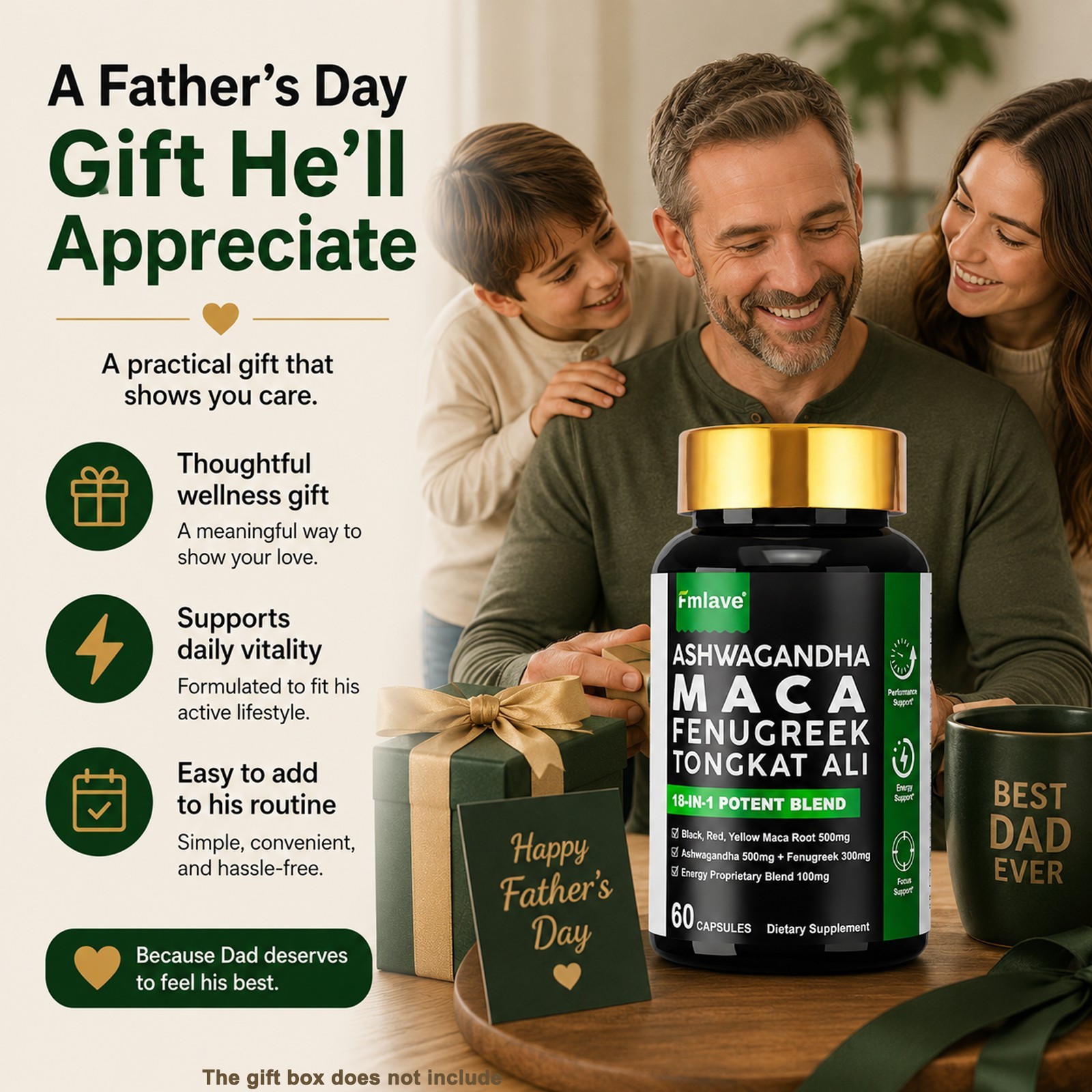Maca Ashwagandha Panax Ginseng 60 Capsules Supports Desire Stamina Performance