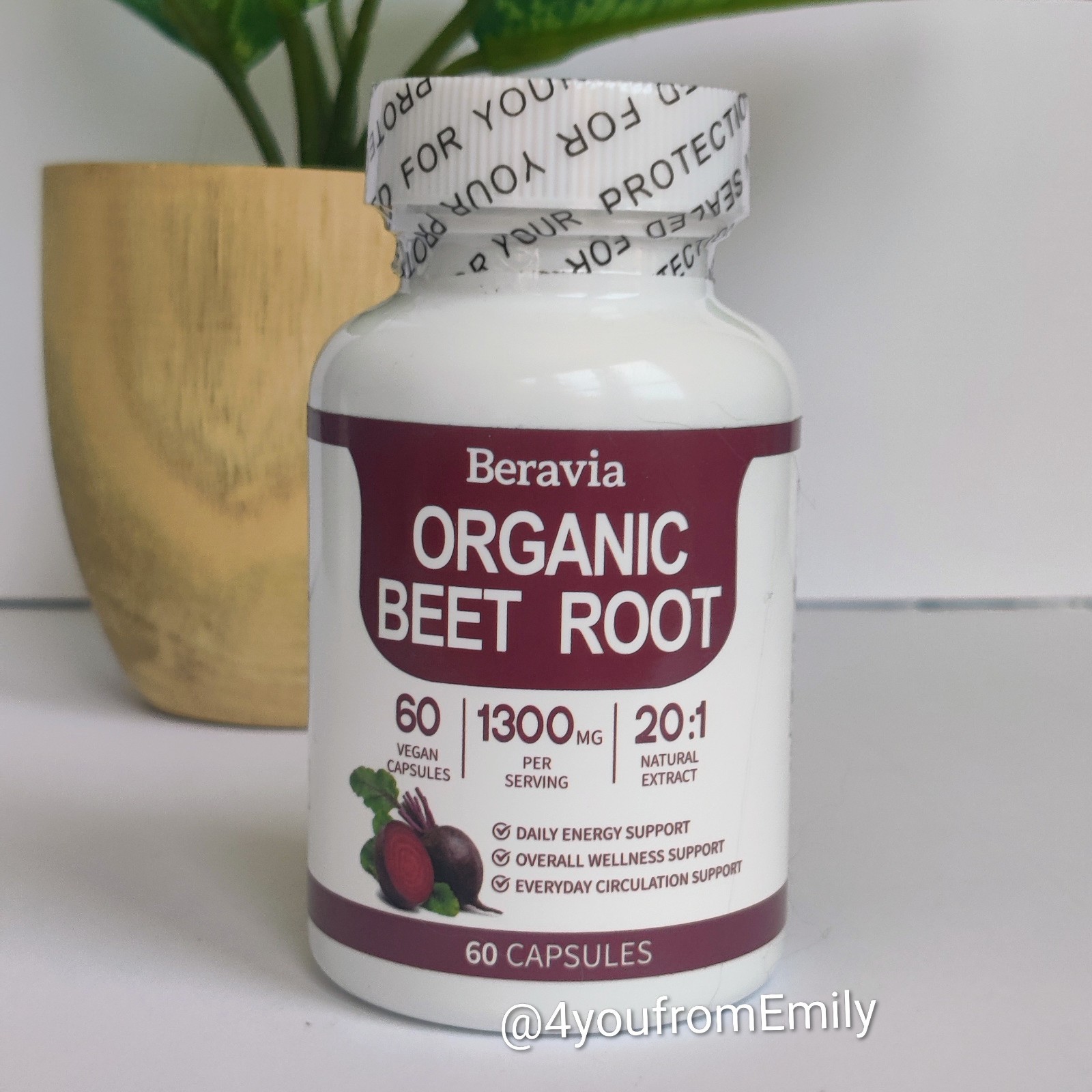 Beravia Organic Beet Root Capsules 1300mg 60 Capsules Exp 02/28 SEALED from USA