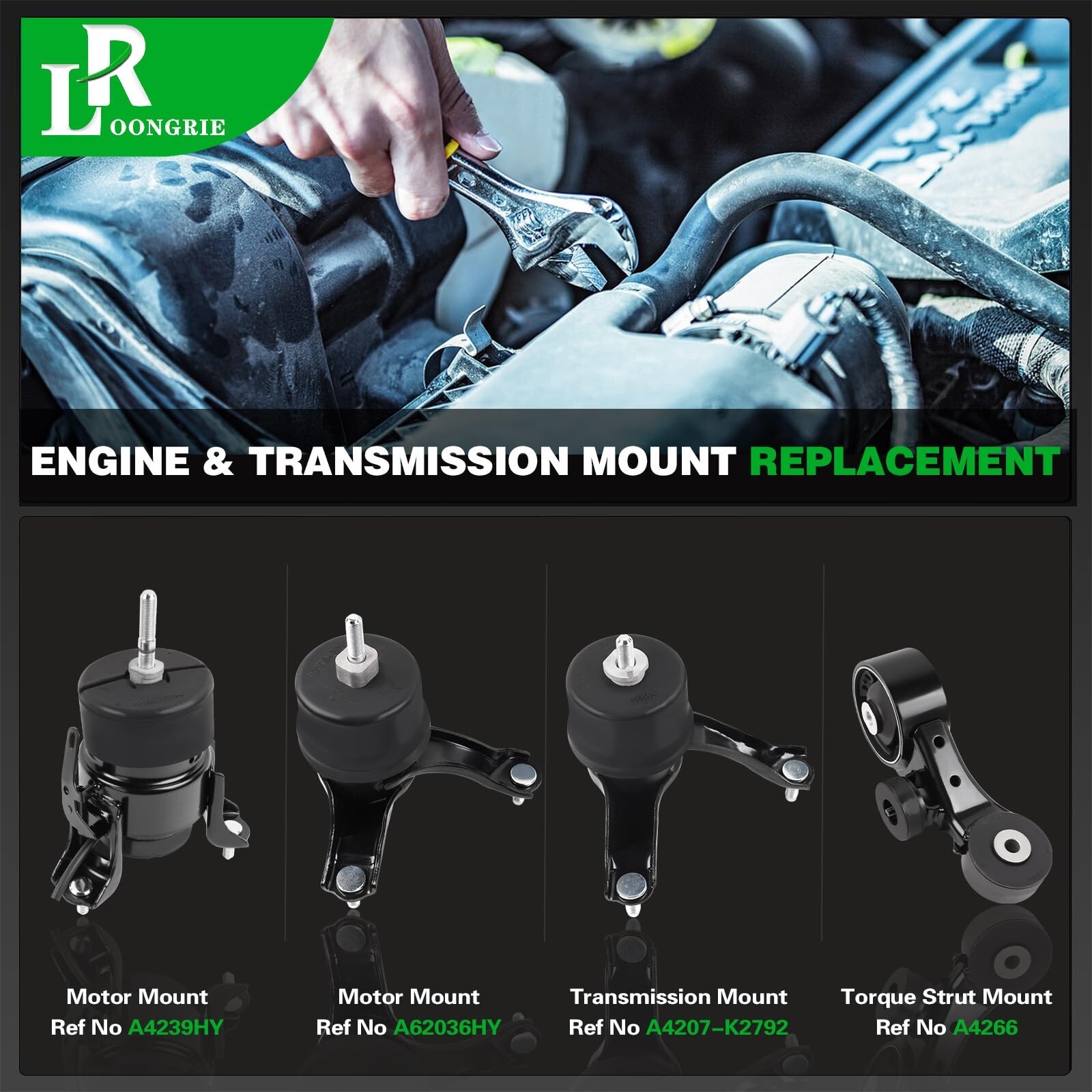 Engine Motor and Transmission Mount Kit Compatible with 2007-2010 Sienna 3.5L…