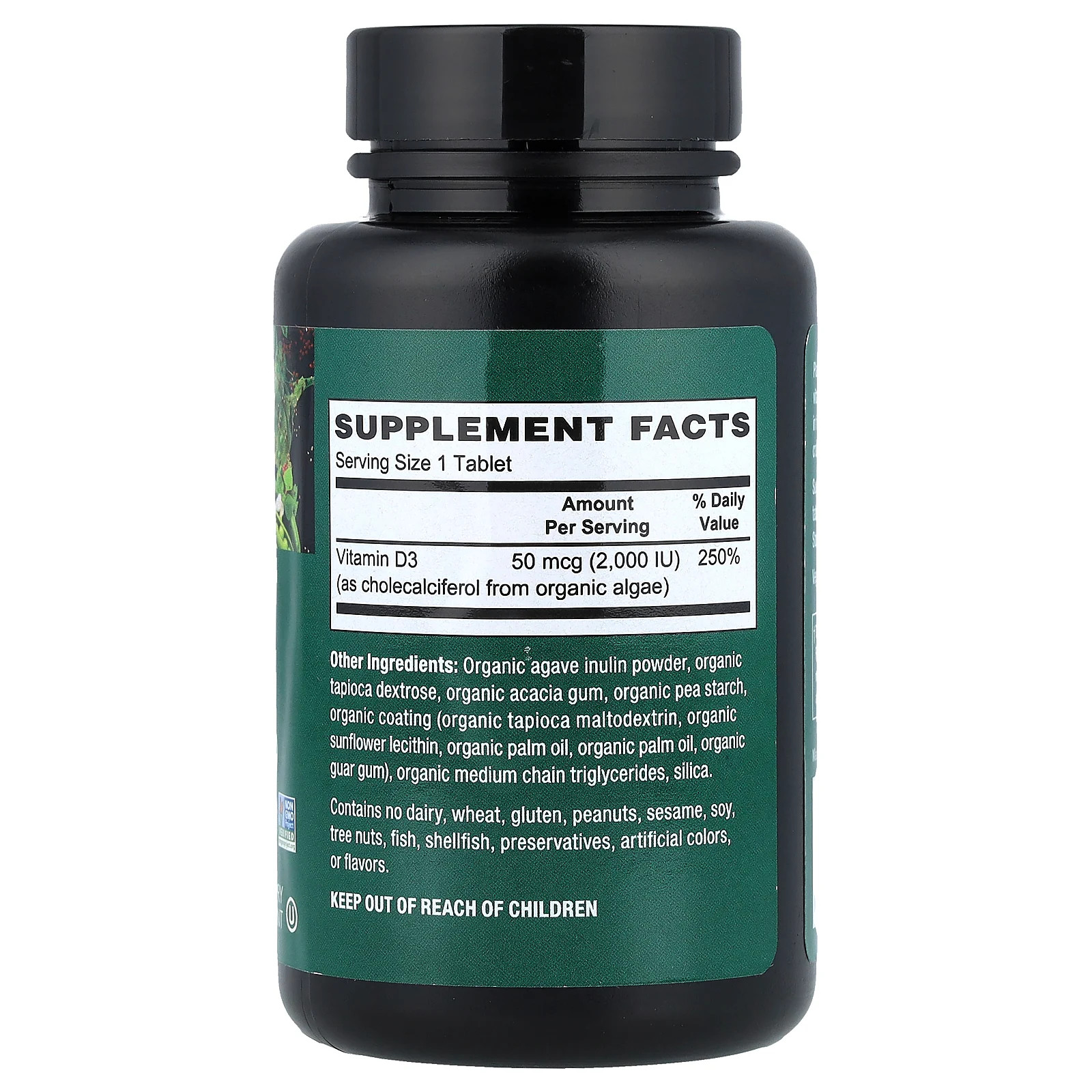 Vitamin D3, 50 mcg (2,000 IU), 60 Vegan Tablets