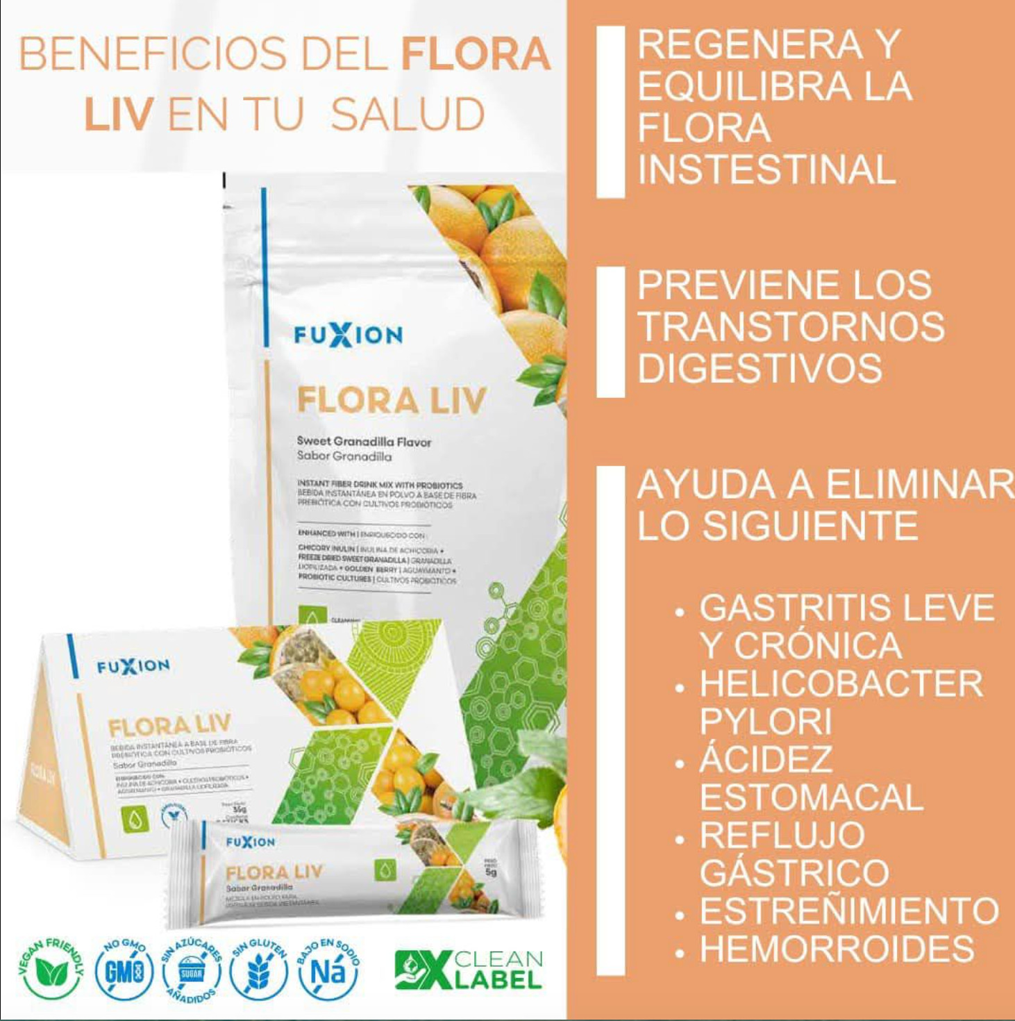 FuXion Flora Liv ,Probiotic Drink/ Probiotics for Women and Men /Gut Health