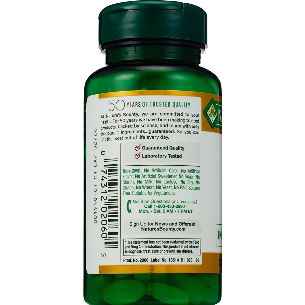 Nature’s Bounty Zinc Immune Health Caplets, 50 mg, 100