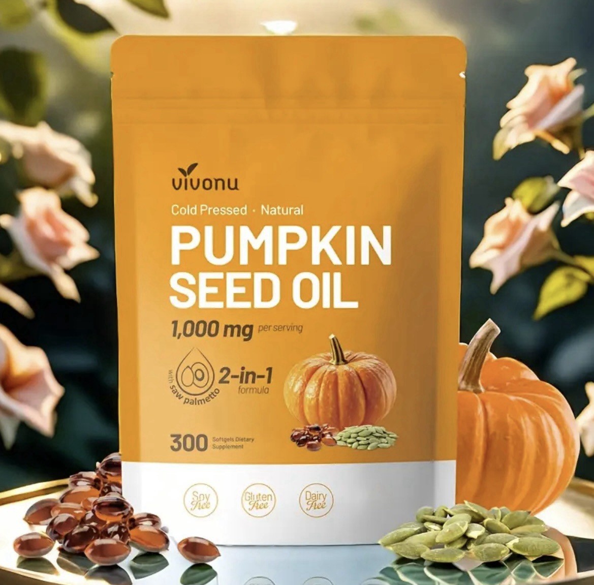 2X Pumpkin Seed Oil Saw Palmetto 3000mg-Bladder Health, Immune Support 300 Pills