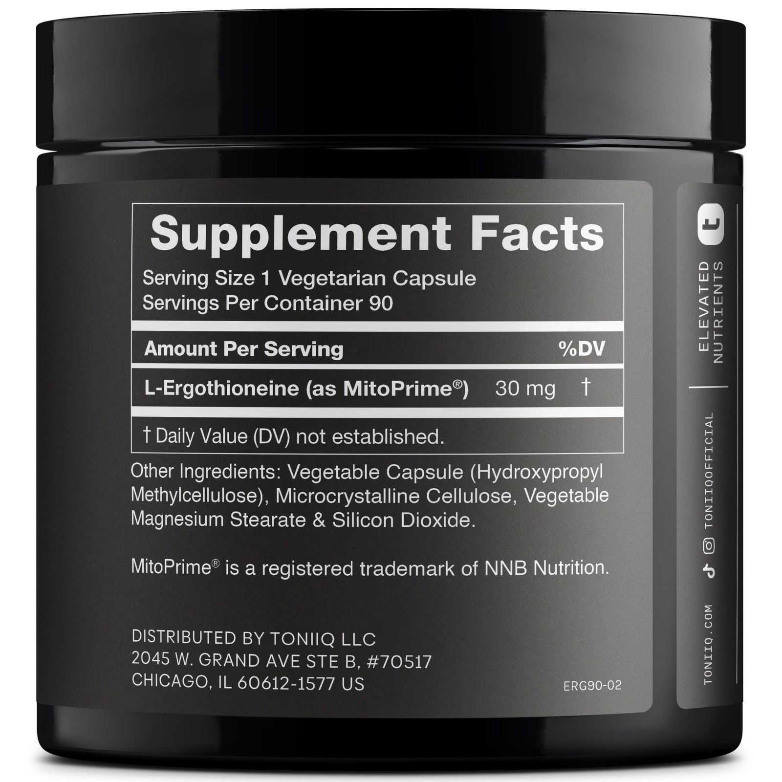 Ergothioneine with Clinically Studied MitoPrime® – High 90 Count (Pack of 1)