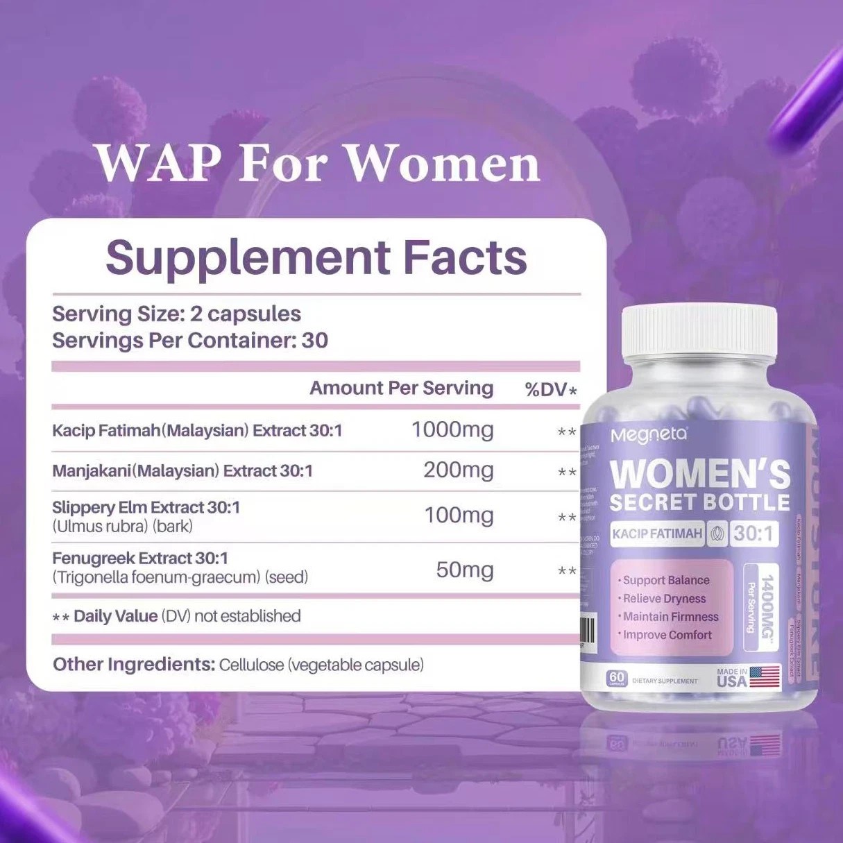 LUXRY NEW Women’S Secret Bottle-60 Tablets -Healthcare Kacip Fatimah 1kMG