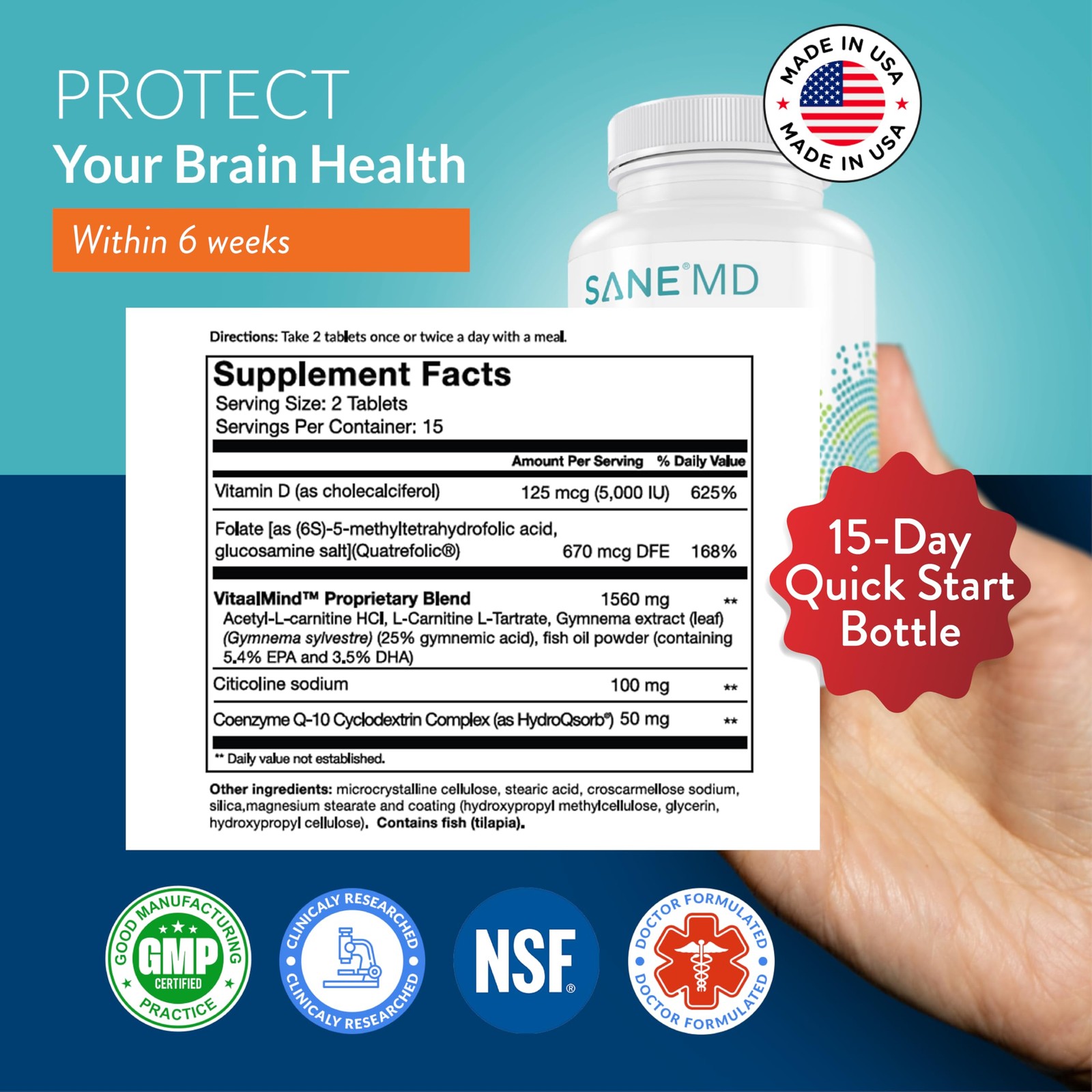 SANE MD Vitaae – Throat Phlegm, Coughing, and Brain 30 Count (Pack of 1)