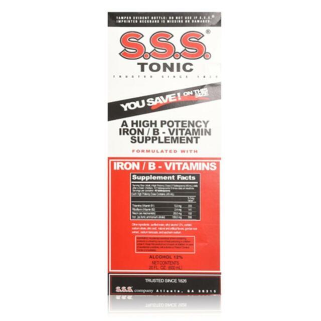 2 Pack SSS Tonic High Potency Iron & B Vitamin Supplement Blood Support 10 Oz Ea