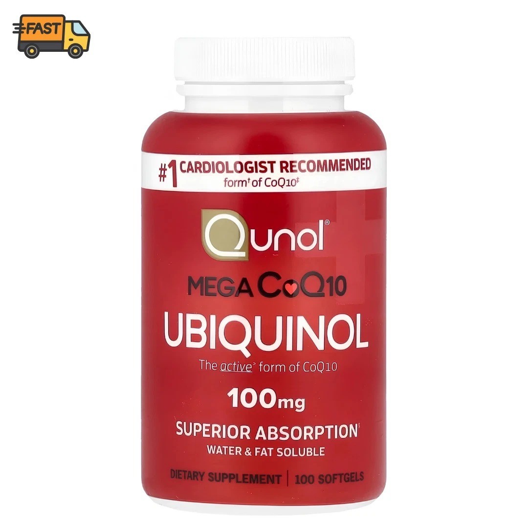 Ubiquinol CoQ10 Qunol Mega 100mg Superior Absorption 100 softgels