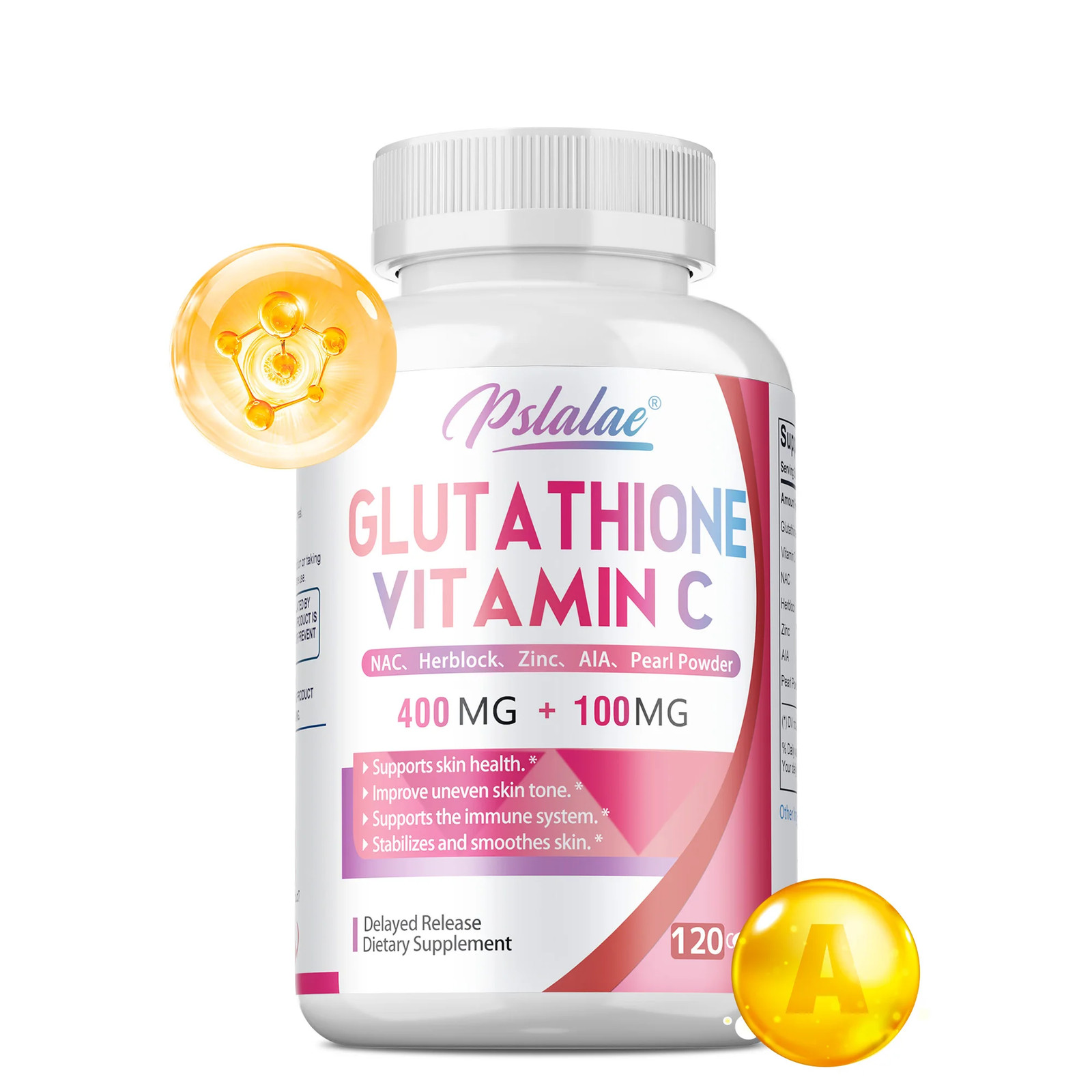 Glutathione & Vitamin C 120pcs – Antioxidant, Whitening, Improve Dull Skin Tone
