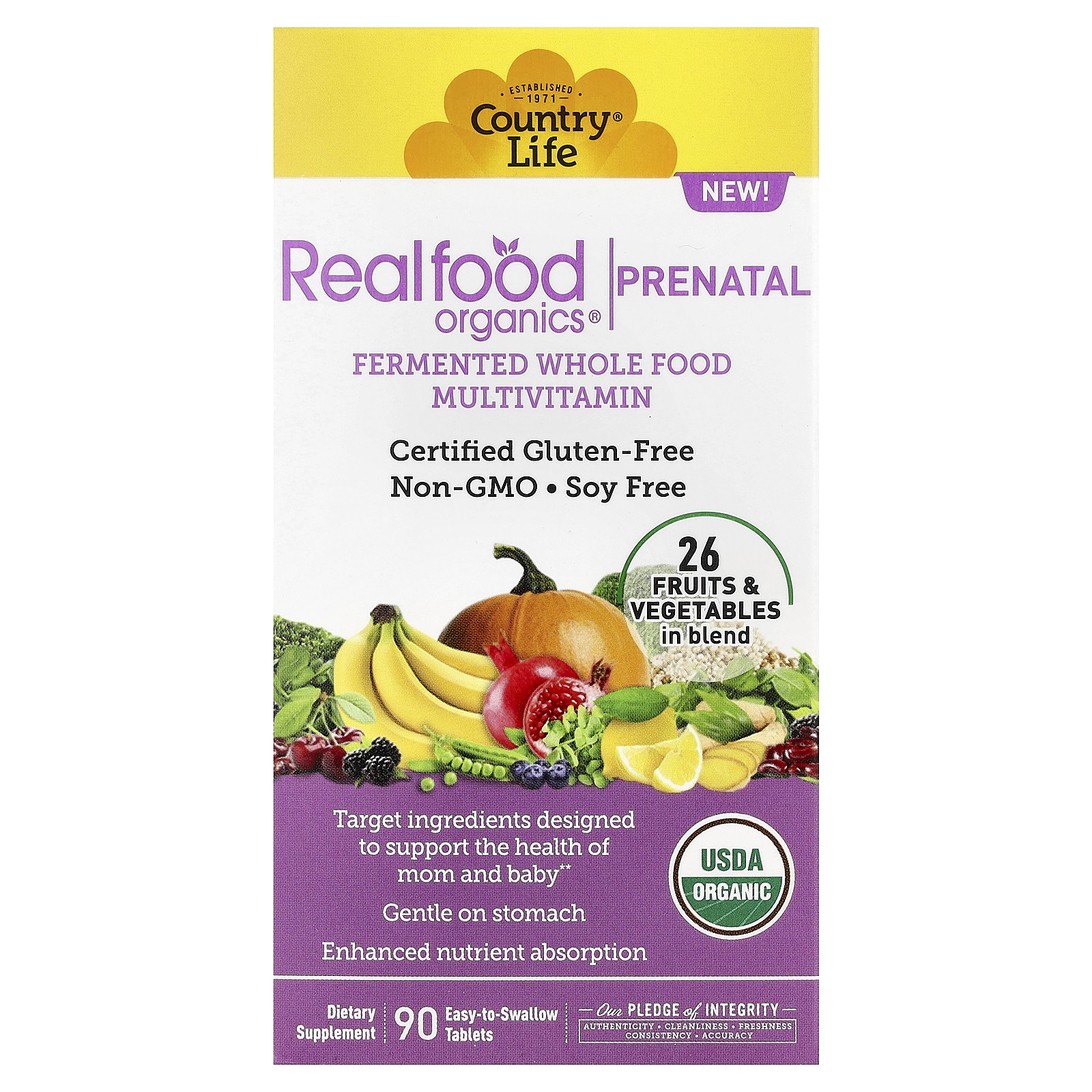 Realfood Organics®, Prenatal, 90 Easy-to-Swallow Tablets