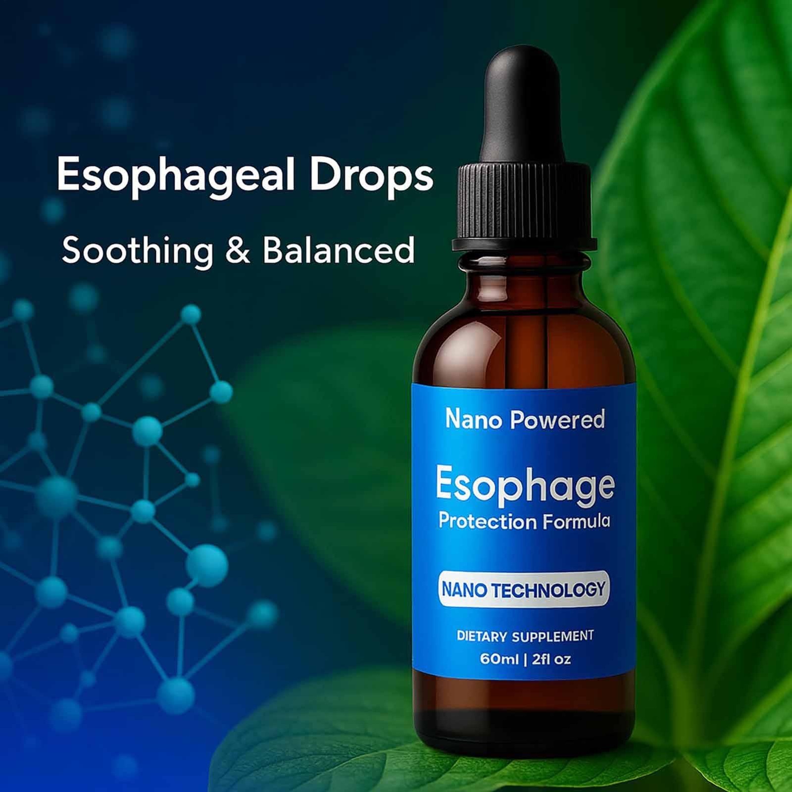 Advanced Nano Powered Esophageal Drops 60ML Stomach Digestive Support Drops 2oz