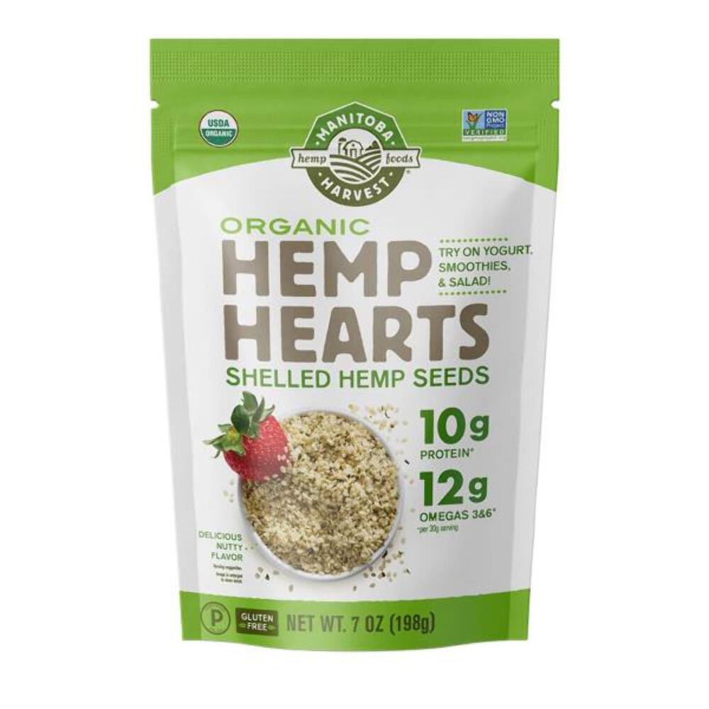 2x Manitoba Harvest Organic Hemp Seeds, 7oz, 10g Plant Based Protein and 12g Ome
