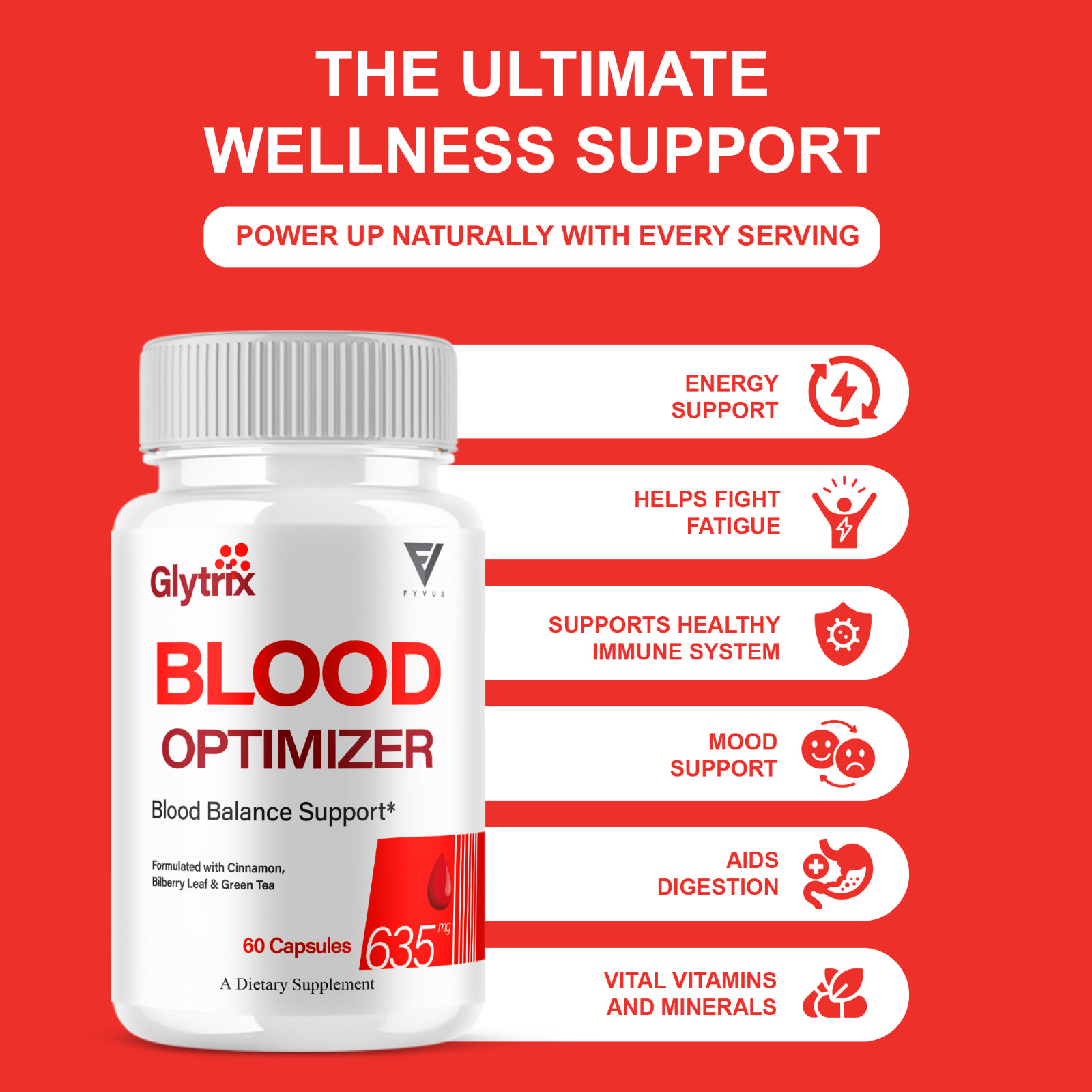 Glytrix Premium Blood Support, Glytrix Advanced Pills (60 Capsules)