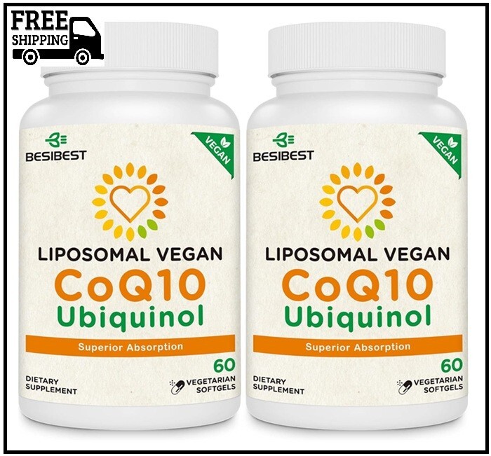 1000mg Liposomal CoQ10 Ubiquinol, 120 Vegan Softgels, High Absorption Ubiquinol