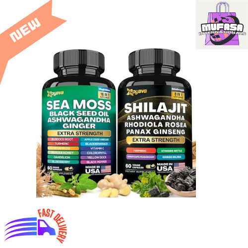Zoyava Dynamic Vitality Bundle – Sea Moss and Shilajt, 60 Count, New