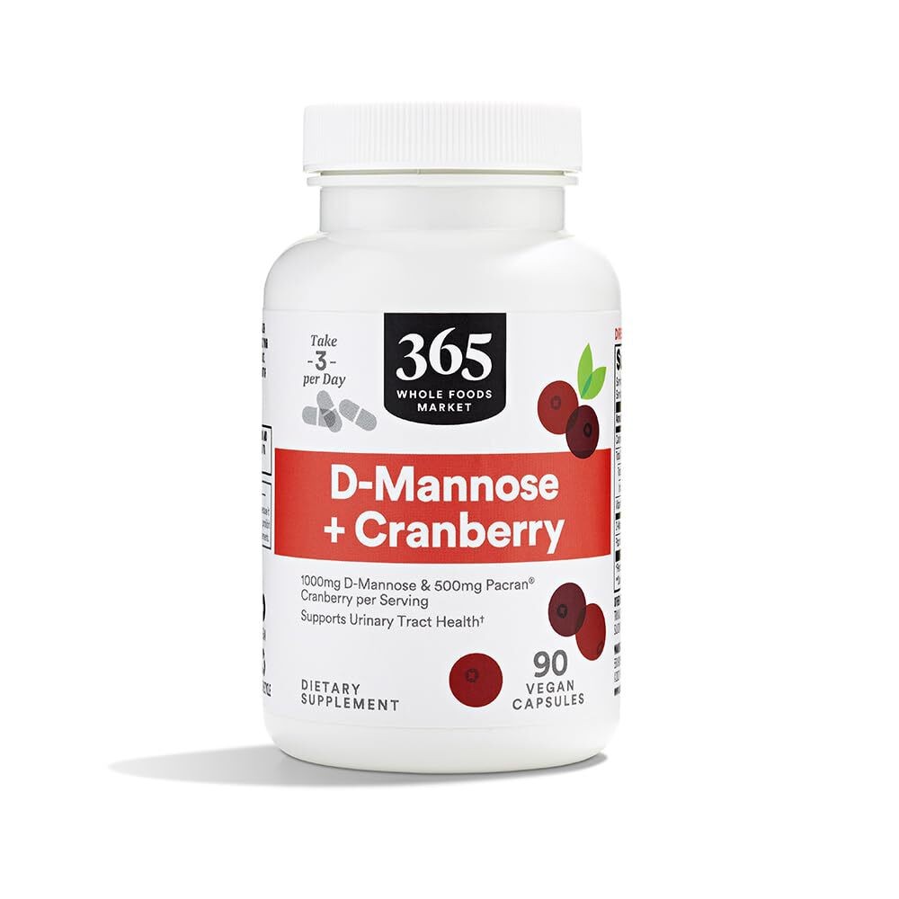 7/26 365 by Whole Foods Market, D-Mannose With Cranberry, 90 Count