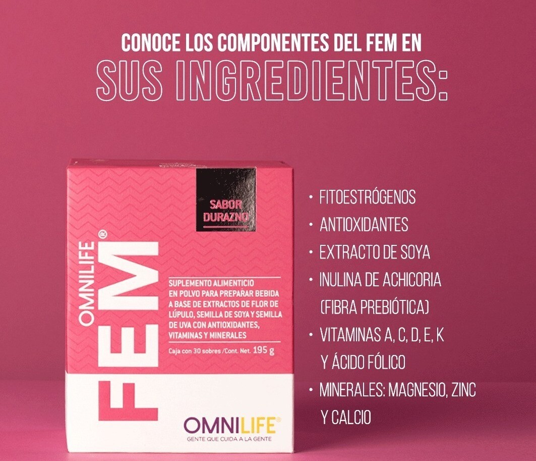 fem omnilife vitaminas para Mujer sistema Hormonal origina oml Fem antioxdantes
